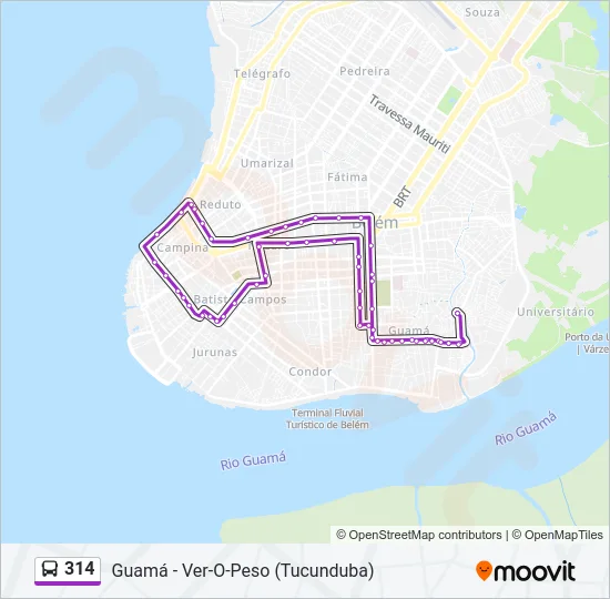 314 Bus Line Map