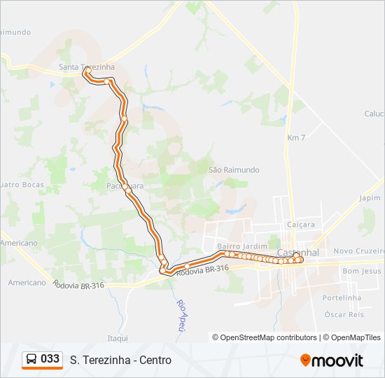 033 bus Line Map