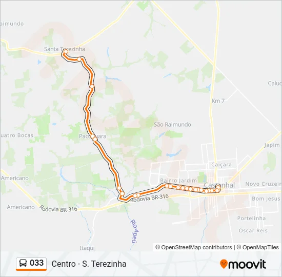 033 Bus Line Map