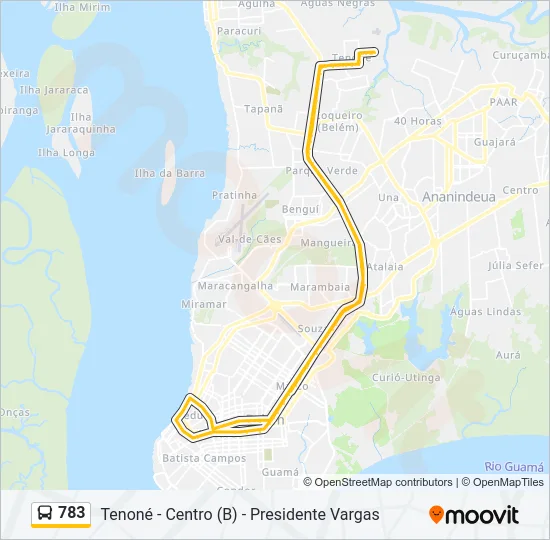 783 Bus Line Map