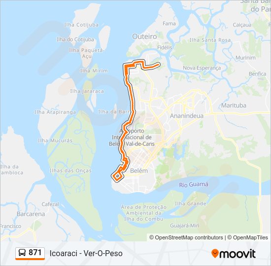 871 Bus Line Map