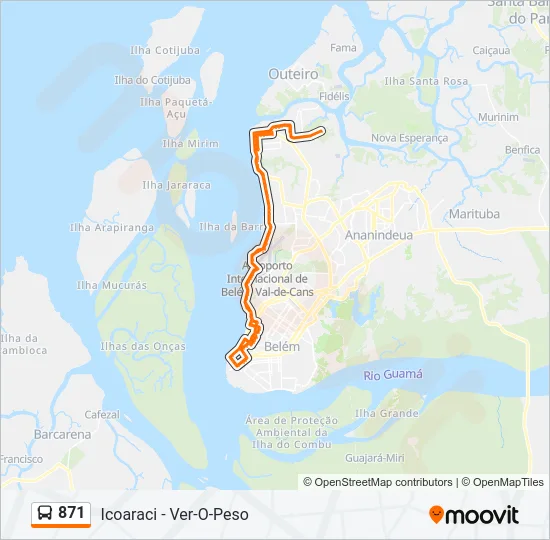 871 Bus Line Map