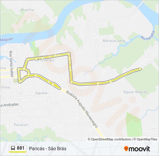881 Bus Line Map