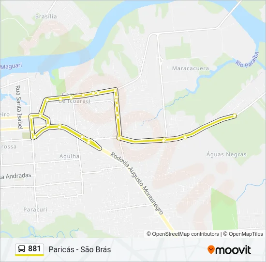 881 Bus Line Map