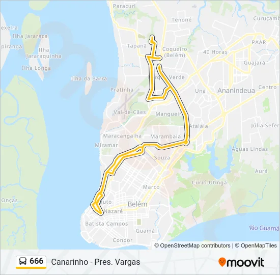 666 Bus Line Map