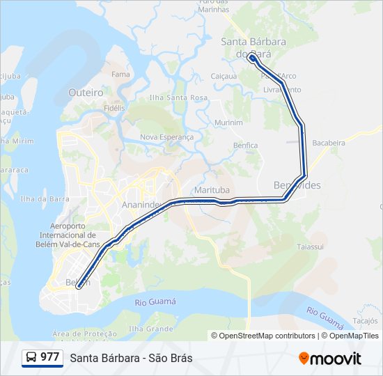 Mapa da linha 977 de ônibus