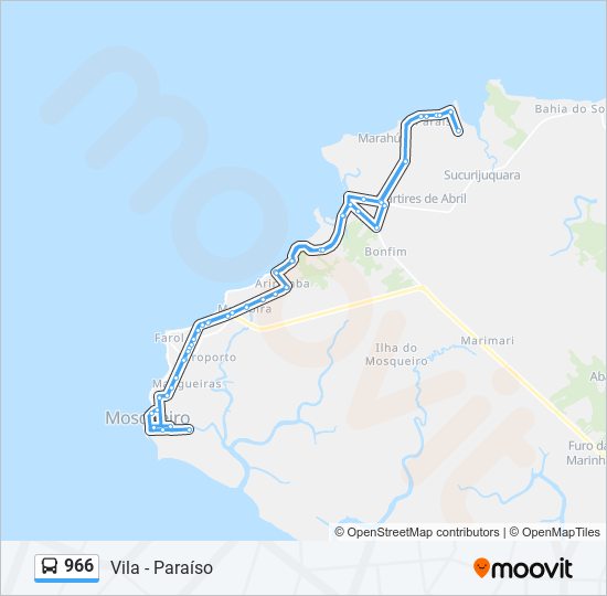 966 bus Line Map