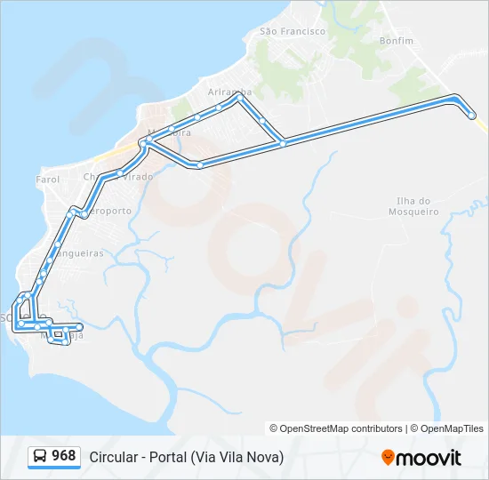 968 Bus Line Map