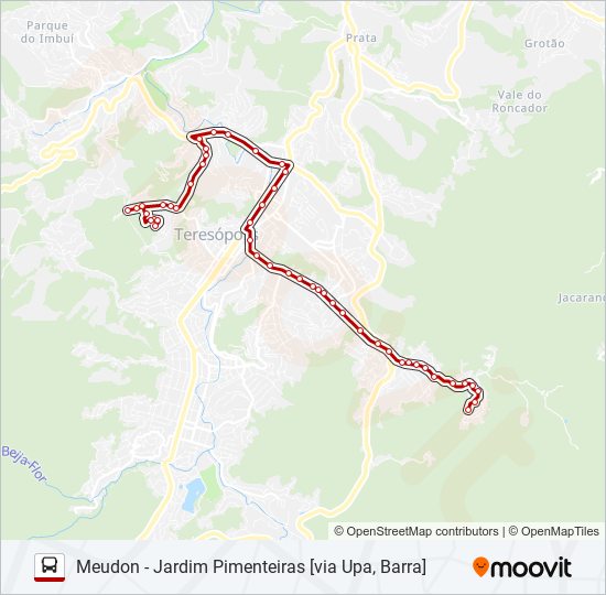 Mapa de 28B de autobús