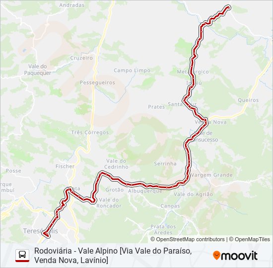 Mapa de 36C de autobús