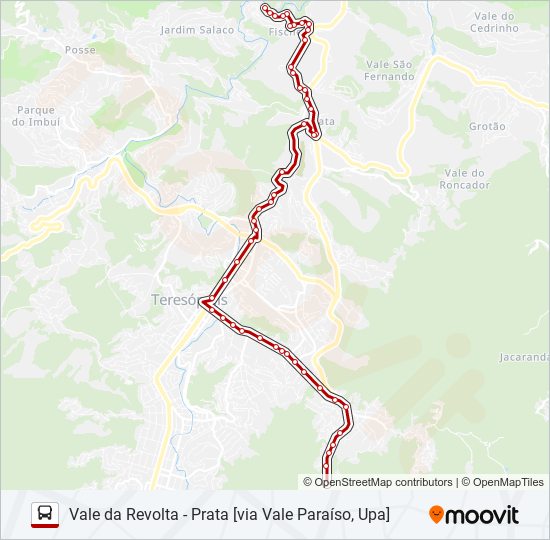 Mapa da linha 41B de ônibus