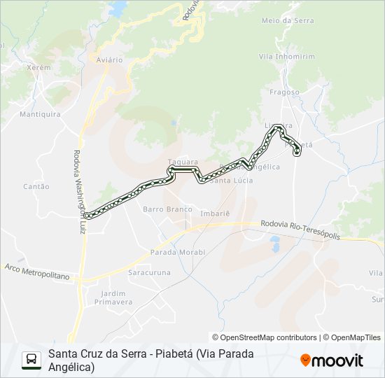 Mapa da linha 022 de ônibus