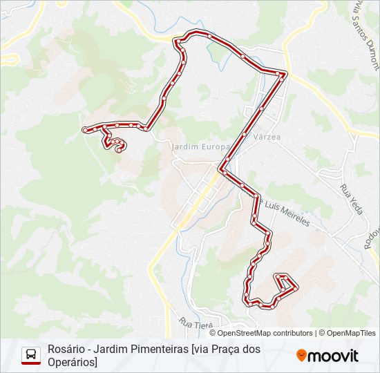 Mapa de 10A de autobús