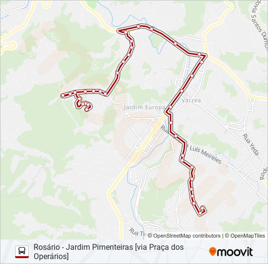 Mapa de 10A de autobús