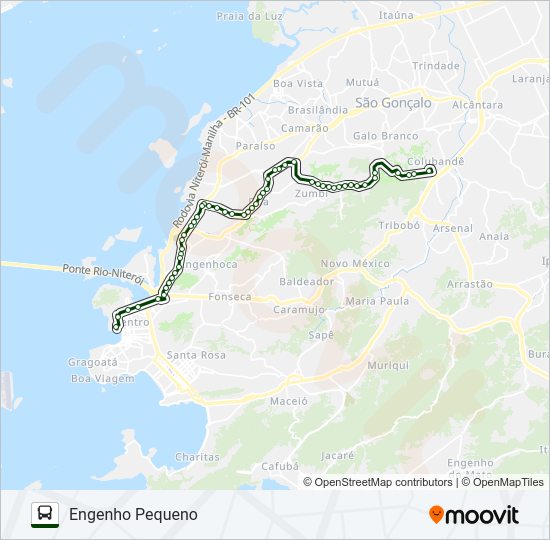 Mapa da linha 445 de ônibus