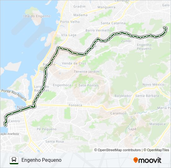 Mapa da linha 446 de ônibus