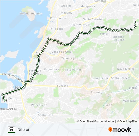Mapa da linha 446 de ônibus