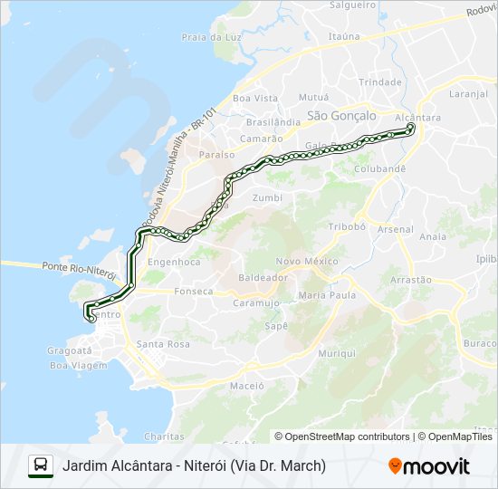 Mapa da linha 531 de ônibus