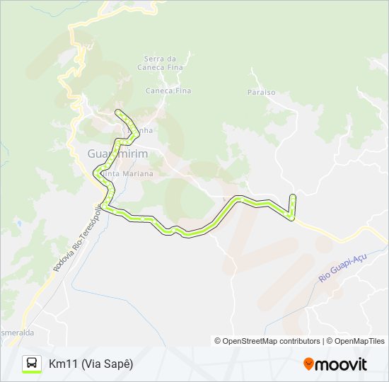 Mapa da linha PARAÍSO - LIMOEIRO de ônibus