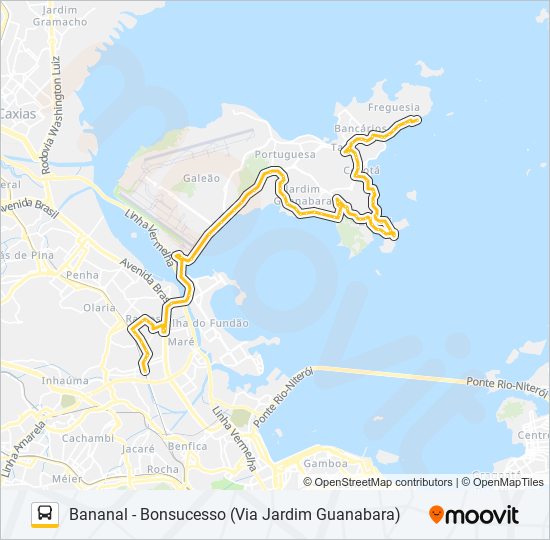 Mapa da linha 901 de ônibus