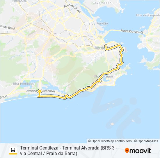 Mapa da linha 309SN de ônibus