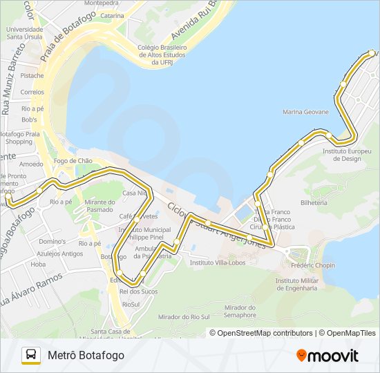 Mapa da linha 513 de ônibus