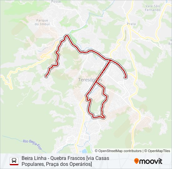 Mapa da linha 08C de ônibus