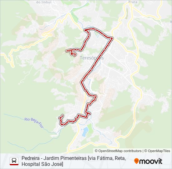 Mapa da linha 13C de ônibus