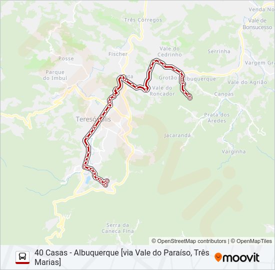 Mapa da linha 03B de ônibus