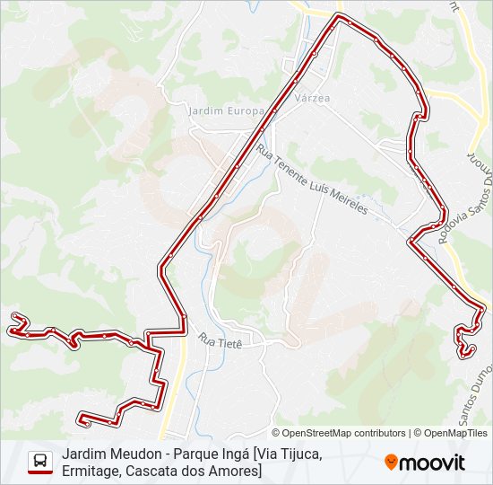 Mapa da linha 37B de ônibus