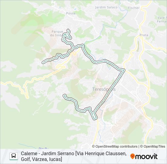 Mapa da linha P02B de ônibus