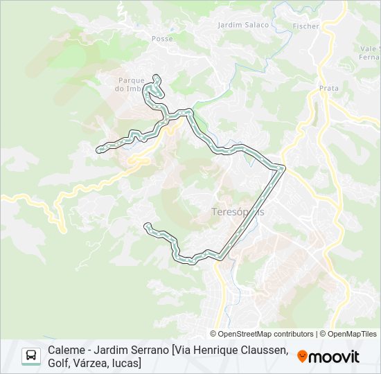 Mapa da linha P02B de ônibus