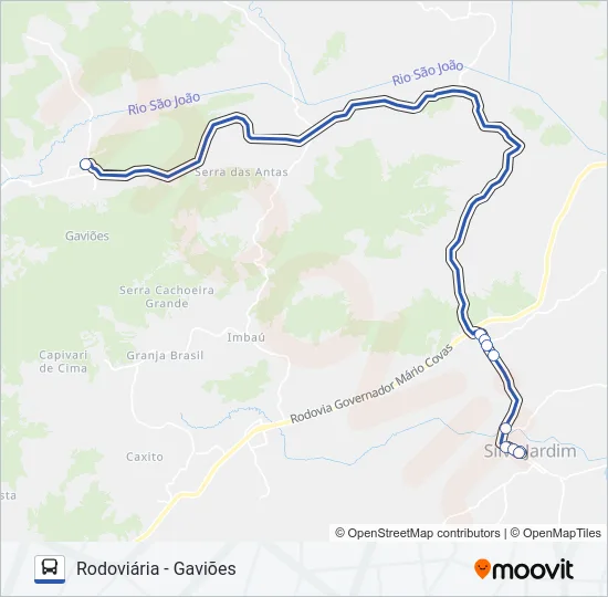 RODOVIÁRIA - GAVIÕES Bus Line Map