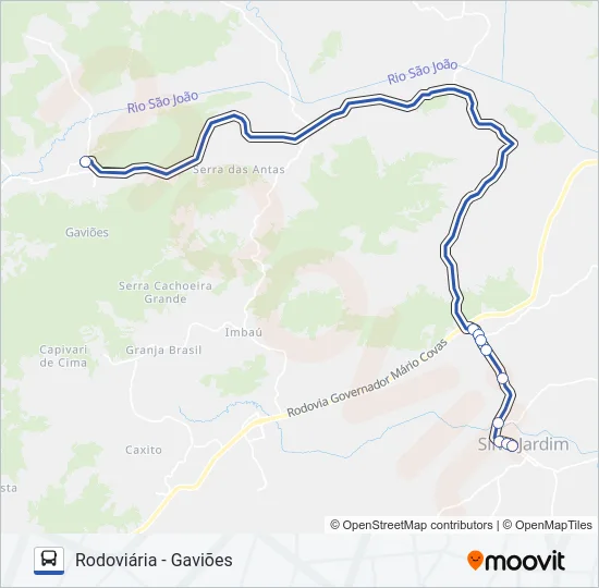 RODOVIÁRIA - GAVIÕES Bus Line Map