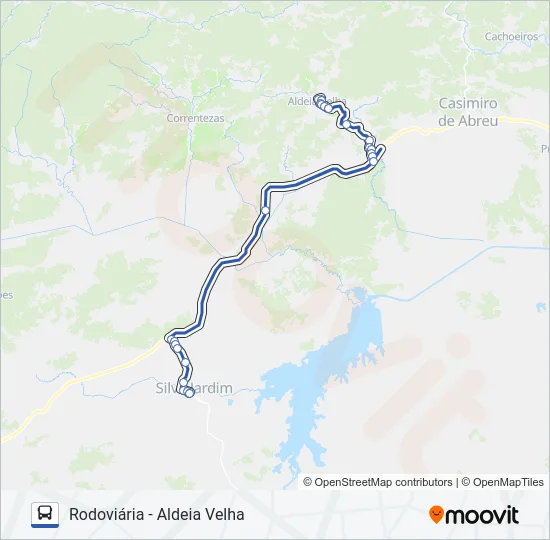 RODOVIÁRIA - ALDEIA VELHA Bus Line Map