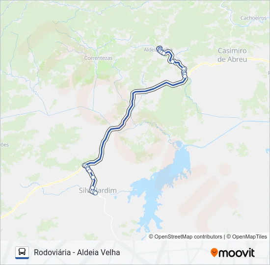 RODOVIÁRIA - ALDEIA VELHA Bus Line Map
