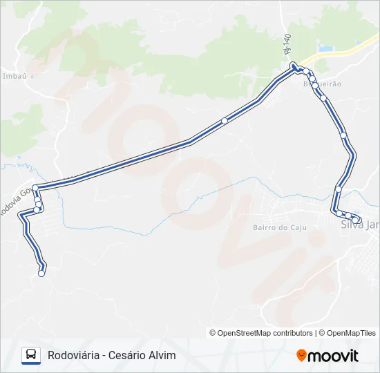 RODOVIÁRIA - CESÁRIO ALVIM Bus Line Map