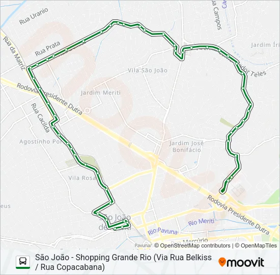 7002 Bus Line Map
