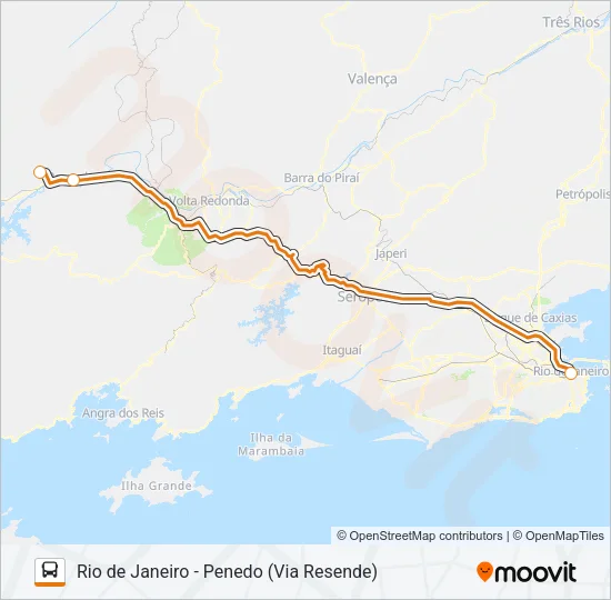 RIO DE JANEIRO - PENEDO (VIA RESENDE) Bus Line Map