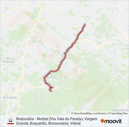 Mapa da linha 72C de ônibus