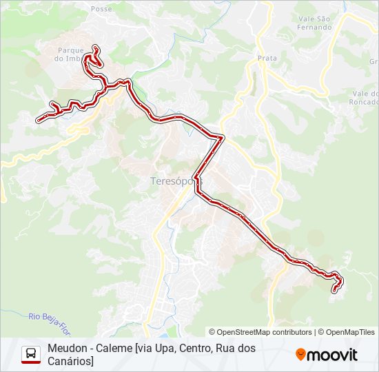 Mapa da linha 97D de ônibus