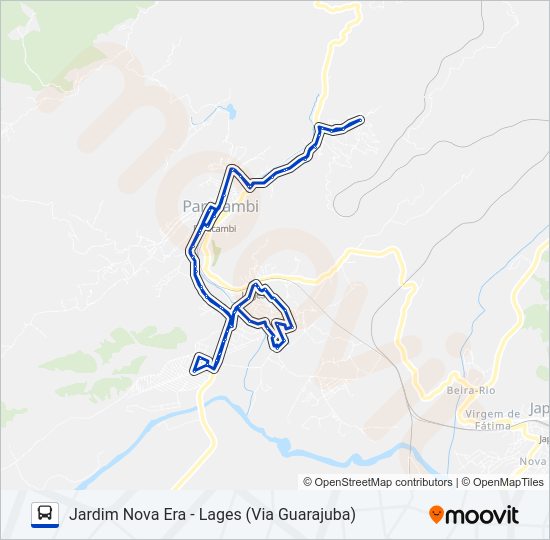 Mapa da linha 01 de ônibus