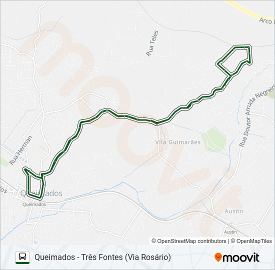 Mapa da linha 015 de ônibus