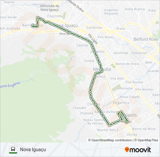 Mapa da linha 431 de ônibus