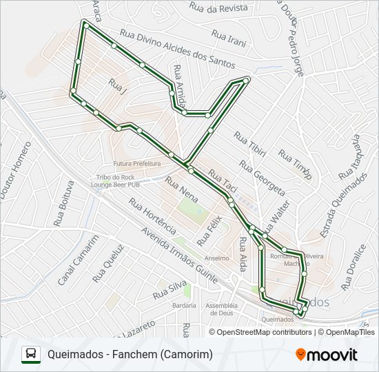 Mapa da linha 007 de ônibus