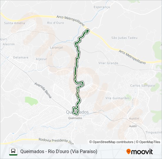 Mapa da linha 004 de ônibus