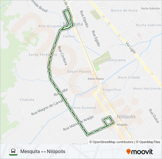 Mapa da linha 439 de ônibus