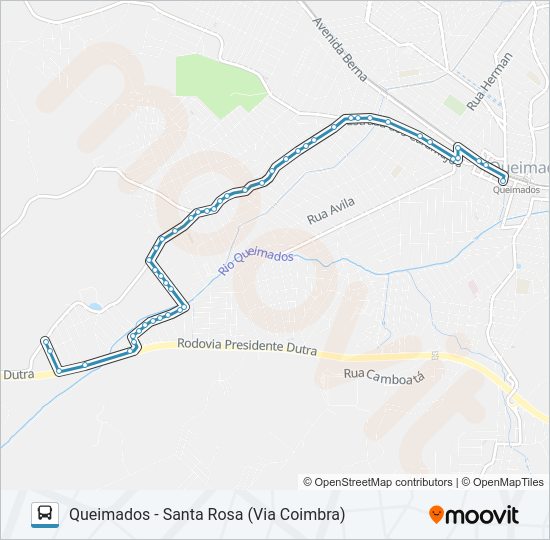 Mapa da linha 10 de ônibus
