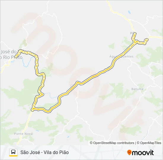 SÃO JOSÉ - VILA DO PIÃO Bus Line Map