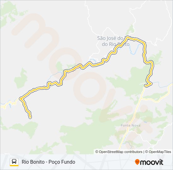 Mapa da linha RIO BONITO - POÇO FUNDO de ônibus